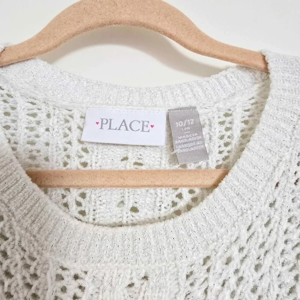 The Children’s Place Long Sleeve Sparkle Girls Knit Sweater 10/12 NWOT